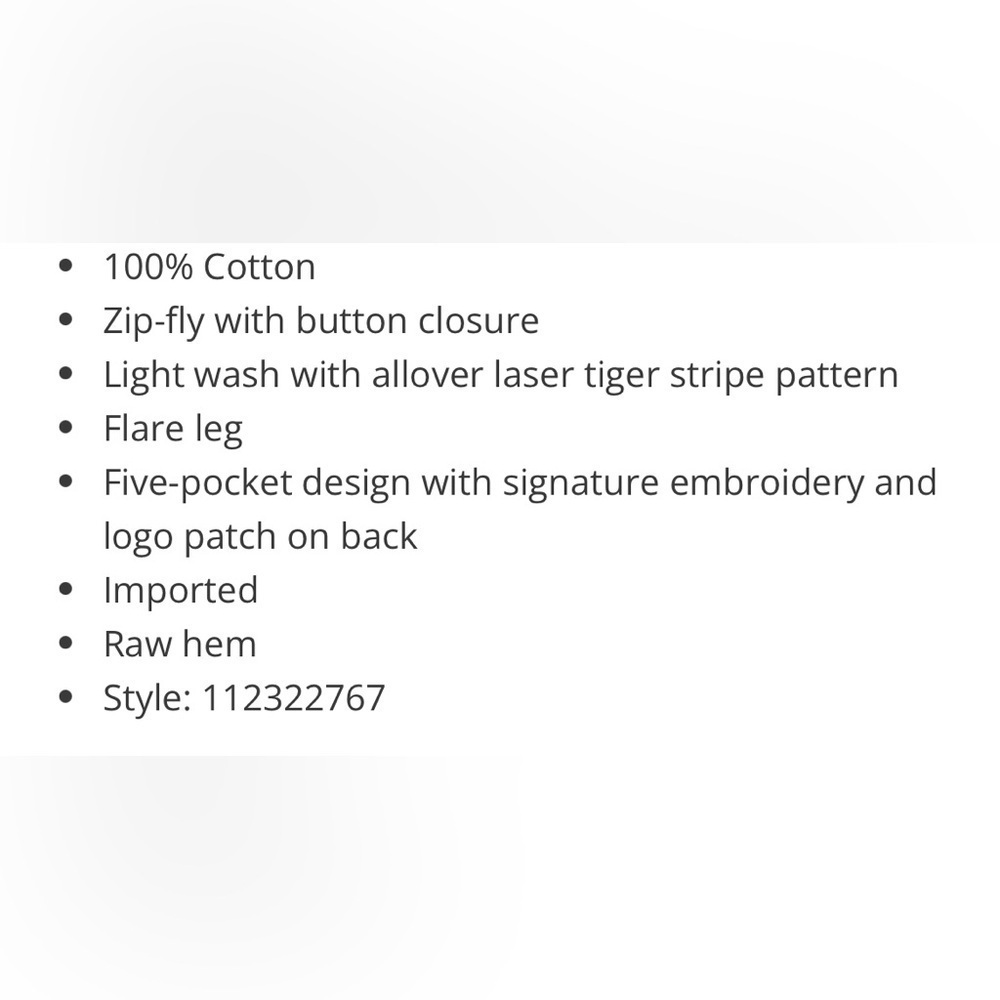 Wrangler FP Women's Meow Laser Tiger Print Wanderer Flare Jean Wide Anthropologi - Picture 6 of 10